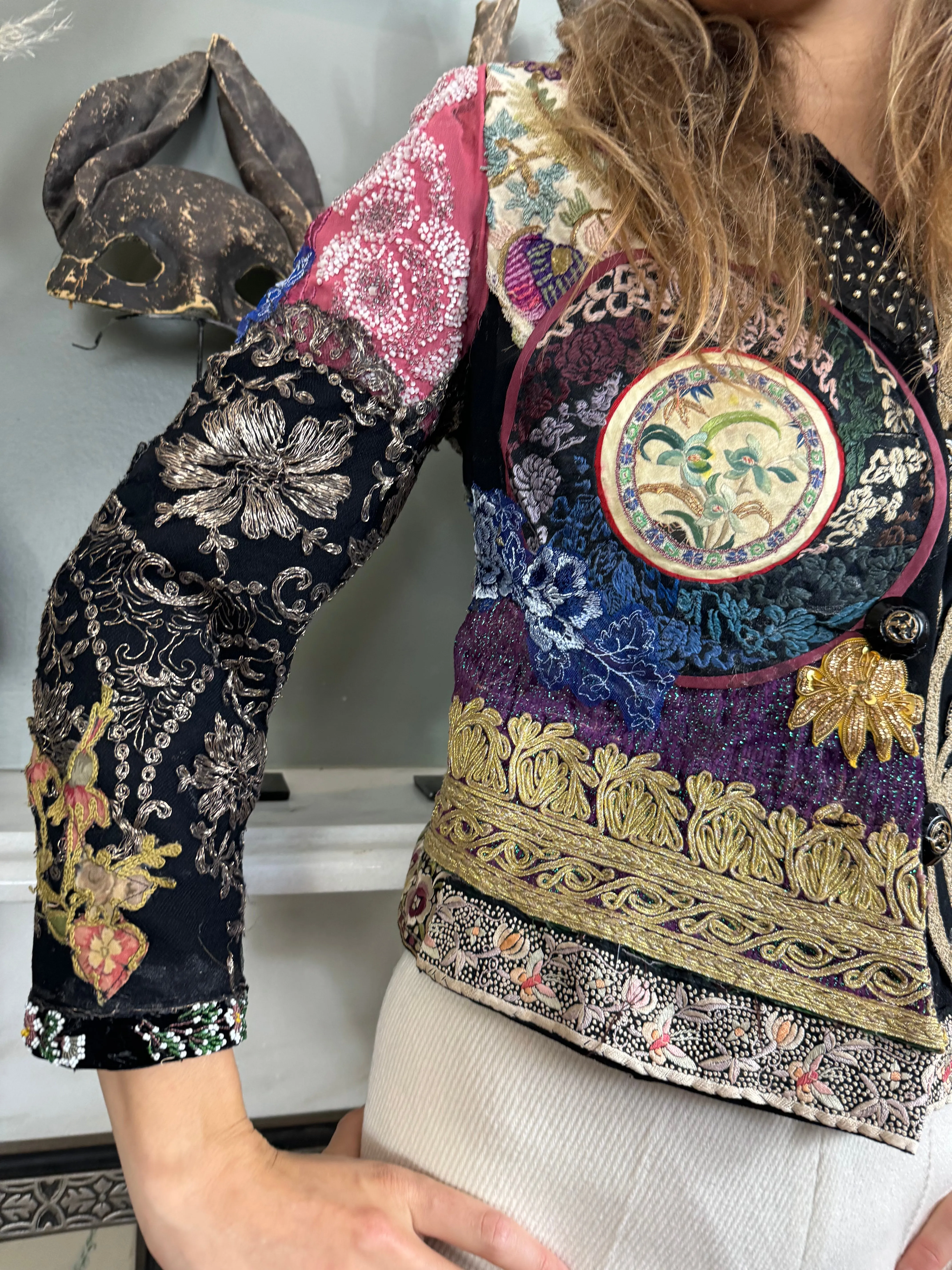 Goji, 40s Reworked patchwork jacket