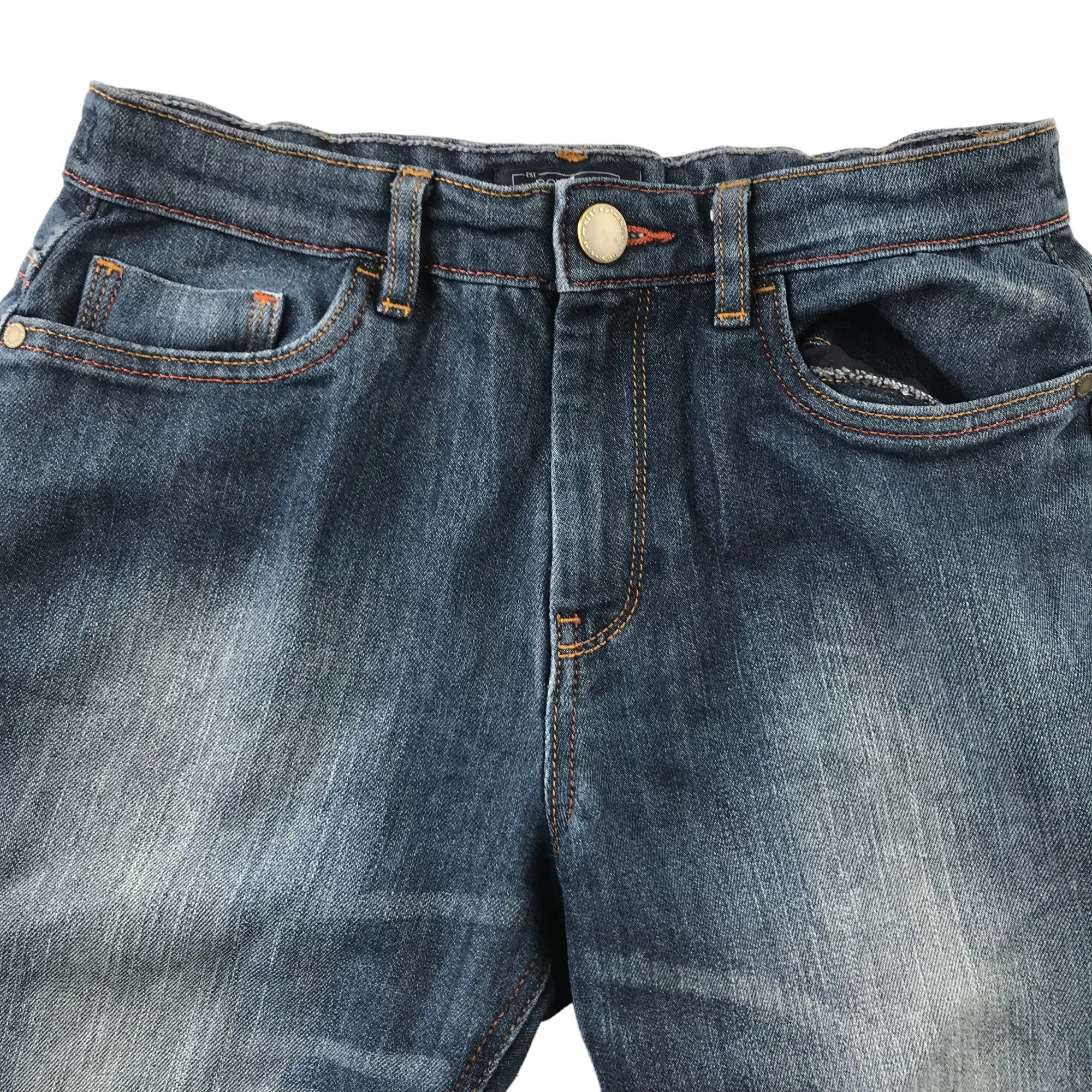 Next Shorts Age 13 Dark Blue Denim Stone Washed